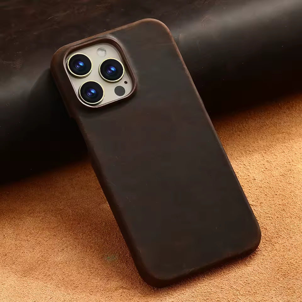 Carcasa Magnética de Cuero Retro con MagSafe para iPhone 17 Pro