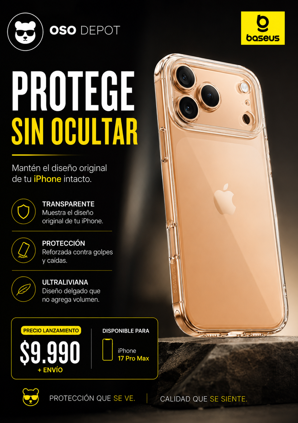 TRANSPARENTE BASEUS iPHONE 17 PRO MAX