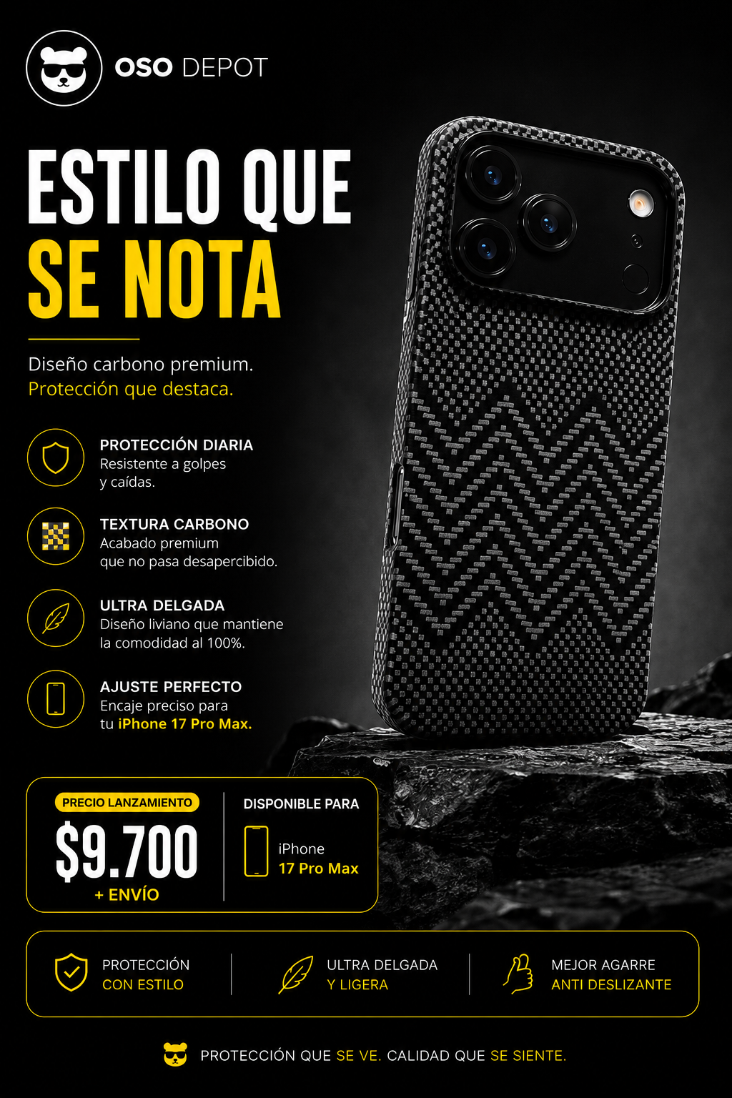 CARBON LOOK iPHONE 17 PRO MAX