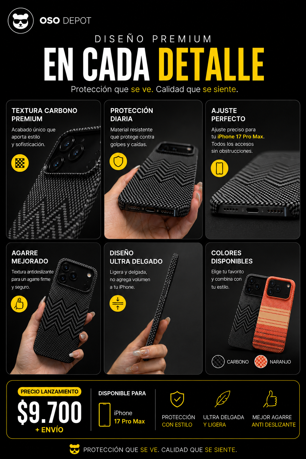 CARBON LOOK iPHONE 17 PRO MAX