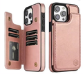 Carcasa Cartera de Cuero con RFID y MagSafe para iPhone 16 Pro |Rosa