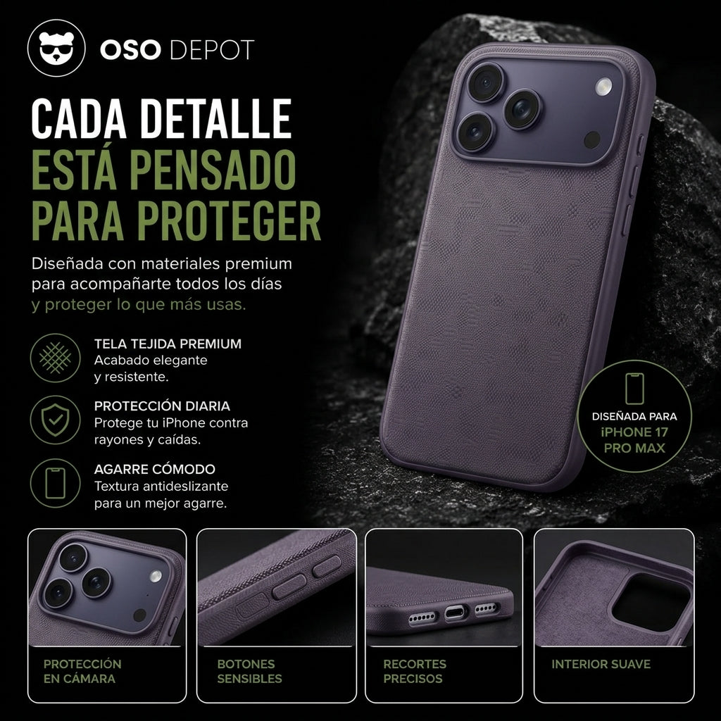 Carcasa Tejida Premium con MagSafe para iPhone 17 |Morado